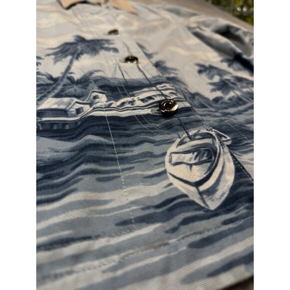 LAUREN Naval Supply Company P/S Cotton Blue Button Up Boat Sail Shirt Jacket - Picture 3 of 8